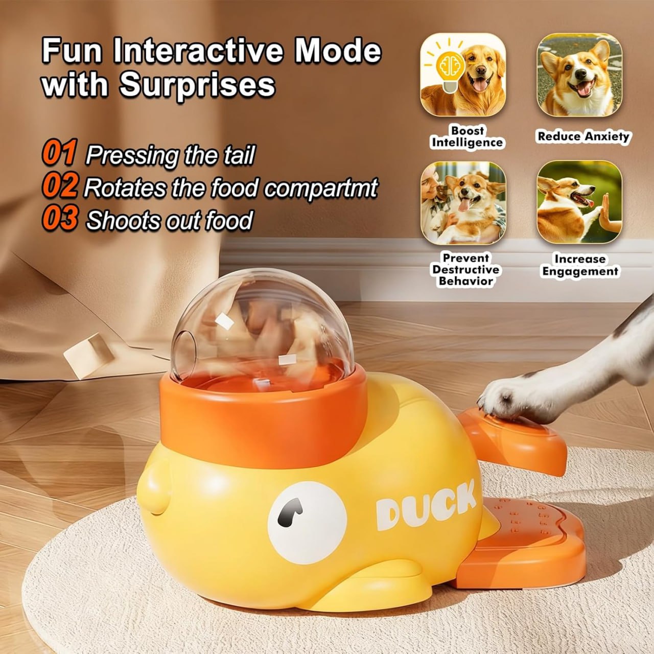 Pet Feeder | Interactive Pet Feeder Toy | Automatic Rotate Dog Food Dispenser